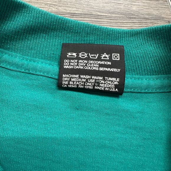 Vintage 90s Akron Beacon Journal Ohio Teal Mens XL Single Stitch Tee T-Shirt - Picture 9 of 9